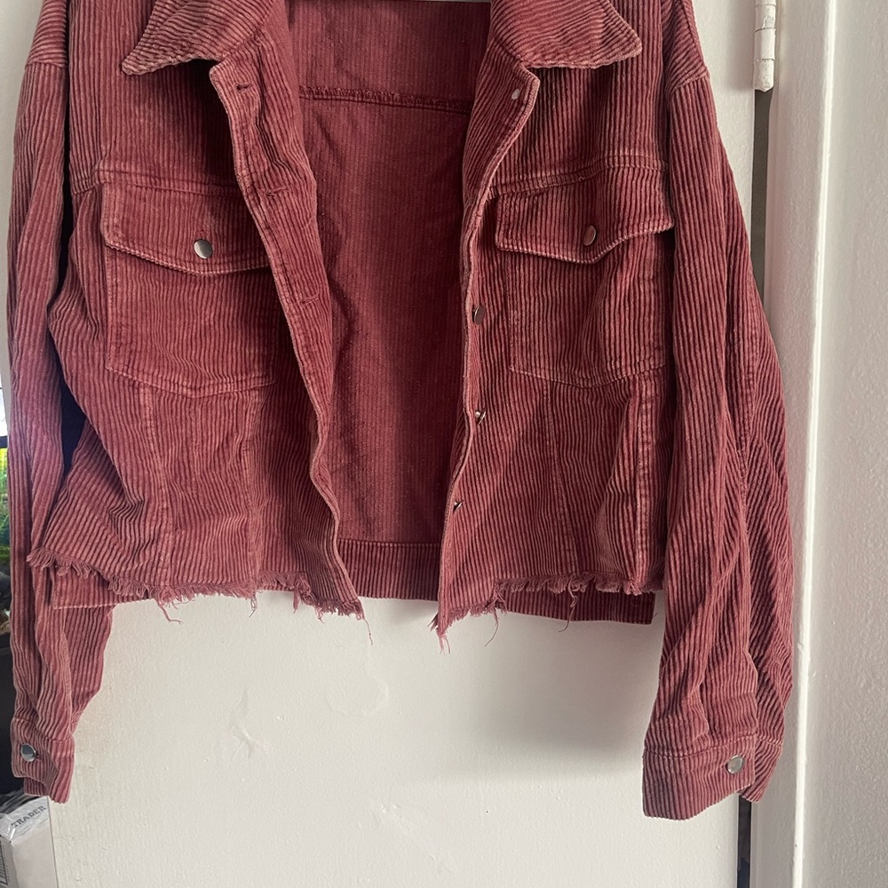 Pink Lily Red Jean Jacket Classic Design